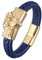 Wycian Edelstahl Armband Vergoldet, Lederarmband Charms Eule Lederarmband 16.5CM Rostfreier Stahl für Männer Frauen