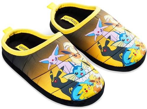 Pokemon Mens Slippers Teenagers Slip On Non Slip House Shoes, Gifts for Men (Multi, 12 UK)