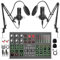 Hayner-Seek Podcast Equipment Pack for 2, Dj Mixer Audio Interface with Podcast Microphone, Voice Switching, 48V for Podcast, Streaming, TikTok, Youtube, PC, Smartphone