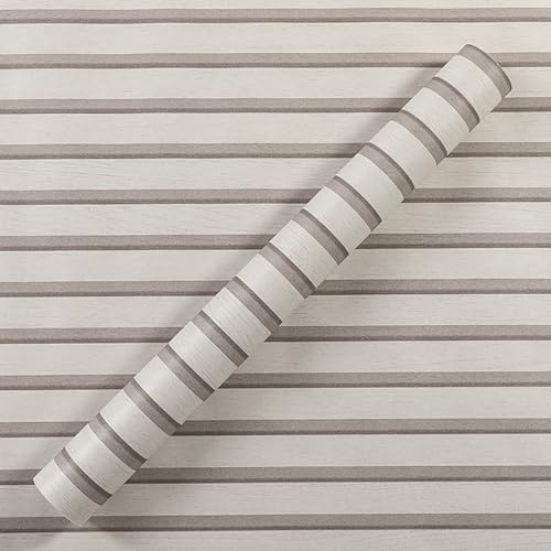 Pamatio Wooden Slats Wallpaper Beige Non-Woven Stylish Natural Wood Grain Effect Wallpaper Roll Wood Stripe Modern Retro Feature Living Room Wall, 53 X 950cm
