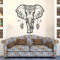 LLSZAHD Metall Elefant Wanddeko Wohnzimmer, Boho Wandbilder Outdoor, Schwarz 3d Tier Metall Wandkunst, Modern Minimalistisch Abstrakte Linie Wanddekoration, 39.5x40cm
