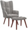 Myheimly Relaxsessel mit Hocker,Sessel mit Stahlrahmen Holzbeinen,Relaxstuhl Polsterstuhl mit Armlehne,Fernsehsessel Polstersessel Wohnzimmer,Modern Samt Sessel Hellgrau,Mit Fußablage