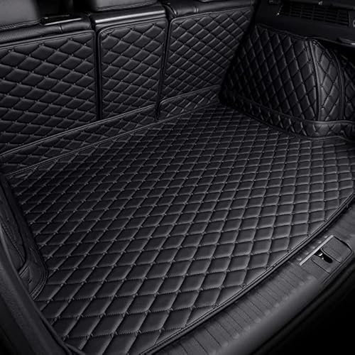 RESKIU Auto Leder Kofferraummatte für Ford Focus MK4 2019-2024, Vollabdeckung Kofferraumschutz Kofferraumwanne Kratzfest rutschfest Kofferraum Schutzmatten, B-Black
