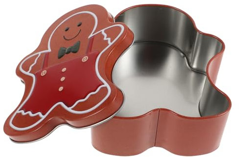 VICASKY Christmas Cookie Tin Box Lid Gingerbread for Holiday Baking Airtight Food Storage Container for Cookies Biscuits and Candy for Party Favors and Giving
