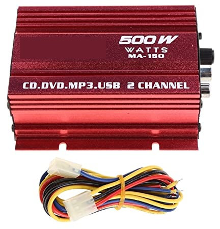 BINGNU Amplificateur Audio pour Voiture, Mini amplificateur stéréo Hi-FI 500W 2 canaux for Voiture Auto Moto Hot Circuit Compact et très Efficace