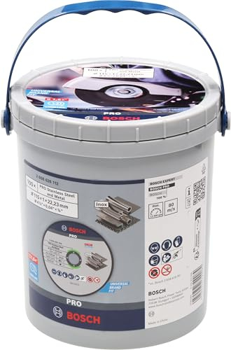 Bosch 100x PRO Stainless Steel and Metal gebundene Long Life Trennscheibe (für Stahl, Edelstahl, Ø 115 mm, Professional Zubehör Kleiner Winkelschleifer)