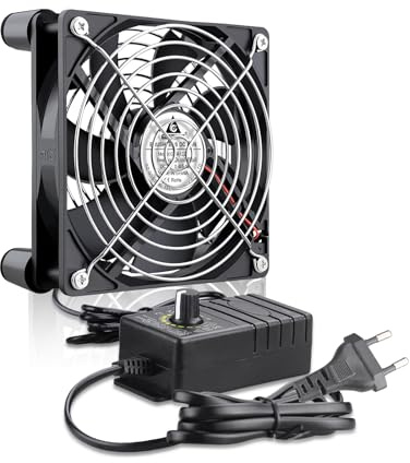GDSTIME Ventilateur 120mm 230V Fan 220V 120mm à Roulement à Billes Réglable | ventilateur 220v 120mm pc Ventilateur 230v 120x120x25 Vitesse Réglable pour Ordinateur Meuble Convertisseur Serveur Routeur