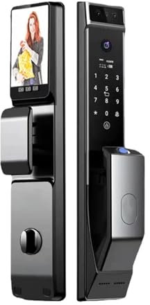 TIEOAXFT Cerradura de Puerta Inteligente con reconocimiento Facial 3D, con cámara, contraseña de Huella Digital, Cerradura electrónica Digital, desbloqueo Remoto(30240)