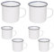 Taza de Latón Esmaltada. Pack 6 Tazas de Café, Decoradas o Blancas. Ideal para Bar, Restaurantes, Cafeterías, Hoteles, Colegios, Hostelería, Familias. Material Duradero y Antibacteriano (Blanca 9cm)