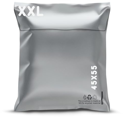 RAGO Versandtaschen Plastik Warensendung 20 Stück -XXL- 45x55 cm | Versandbeutel Selbstklebend und Blickdicht I Plastiktüten Verschließbar für Kleidung I Logistikverpackungen Transport