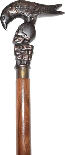 Gehstock aus Holz, antiker Adlerkopfgriff, brauner Gehstock, Weihnachtsgeschenk, Vintage-Geschenk