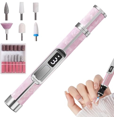 Elektrische Nagelfeile, 3 Geschwindigkeiten Fingernagel Schleifwerkzeug, Tragbarer Dicker Zehennagel Fingernagel Schleifer für Frauen Mädchen Männer Reisen Outdoor Home Fuß Hornhaut Entfernung