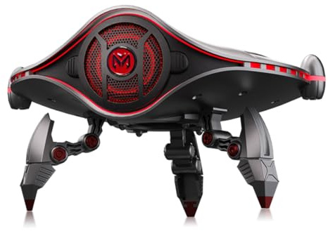Cubertime Cyber Bluetooth Speaker with 15W Wireless Charger, Portable TWS Audio & RGB Light, Foldable Sci-Fi Mecha Design - Cool Gaming Gadget & Birthday Present for Him
