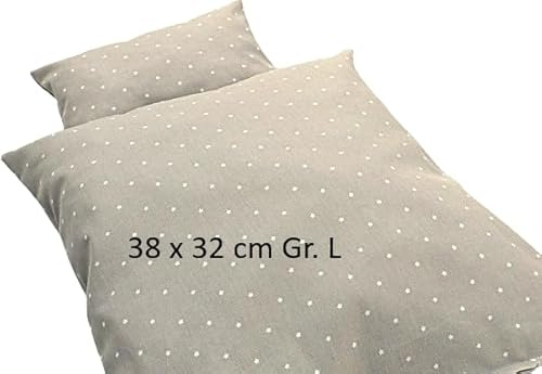 Puppen Bettwäsche für Puppenwagen, 2tlg. Set Sternchen, Decke (38x32cm) Kopfkissen (19x22 cm) für Puppenbett und Puppenwagen. (Large)