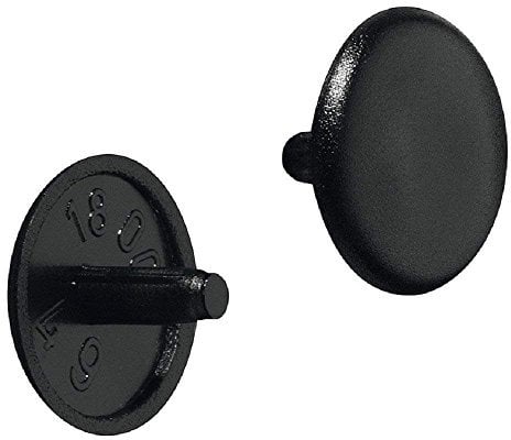 Gedotec Möbel-Abdeckkappen schwarz RAL 9005 Schrauben-Abdeckungen Kunststoff Schrauben-Kappe rund | H1123 | Verschluss-Stopfen für Kopflochbohrung PZ2 | Ø 12 x 2,5 mm | 20 Stück - Abdeckstopfen rund