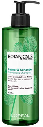 Botanicals Stärkendes Shampoo ohne Silikone, Sulfate und Parabene, Für geschwächtes Haar, Vegane Naturkosmetik, Ingwer & Koriander, 1 x 400 ml