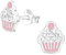 Silberne Ohrstecker, Cupcakes mit Kristallen