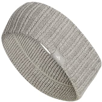 adidas Women's Holiday Shine Knit Headband, Heather Grey/Grey/Silver Metallic, One Size