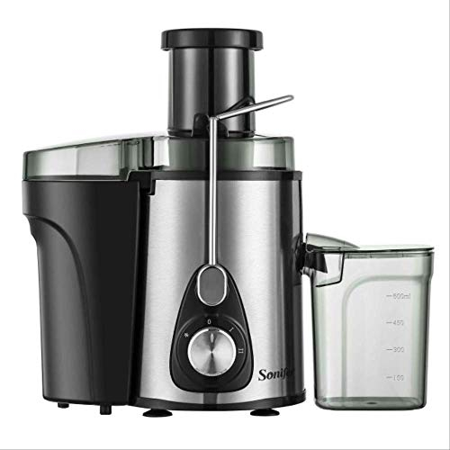 Exprimidor eléctrico de acero inoxidable de 2 velocidades, máquina de beber de frutas para el hogar Sonifer 220 V 1 l 33 x 29 x 16 cm, color negro