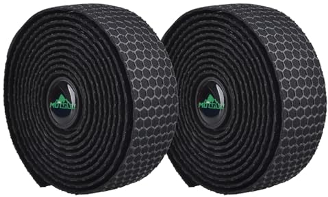TRIWONDER Fahrrad Lenkerbänder, 2 Rollen Mountainbike Lenkerband, Rutschfest und Stoßdämpfend für MTB Rennrad (Kieselgel - Schwarz)