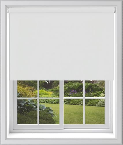 Caecus White Blackout Roller Blinds Made To Measure Window Blinds Easy Fit Child Safe Thermal Properties Home Office Fitting Included Up To 120cm Width x Up To 160cm Drop