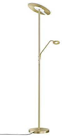 Fischer & Honsel Stehleuchte Dent, Metall, 1 x LED 37 Watt, 1 x LED 8 Watt, Taster, stufenlos dimmbar, 2700 K/ 3350 K/ 4000 K, 4990 lm, 40316