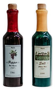 FISURA – Salière et poivrière. Sel et poivre original. Saliere et poivriere en céramique. (Vin, rouge et jaune)