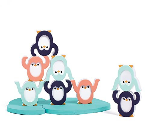 Ludi - Pingüinos acróbatas - Juego de Equilibrio de Despertar y baño - Juguete para apilar - Construcción - A Partir de 12 Meses