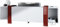 Vladon Lowboard Ida 149 x 45,5 x 34 cm Buffet TV avec 4 Compartiments et Portes PTO, Caisson en Blanc Mat, façades en Bordeaux Haute Brillance | Grand Choix de Couleurs