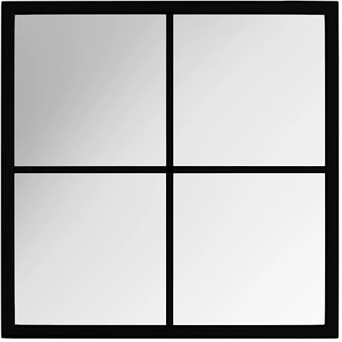 vidaXL Wandspiegel Hängespiegel Spiegel Flurspiegel Dekospiegel Schminkspiegel Wohnzimmer Wandmontage Badspiegel Schwarz 40x40cm Metall
