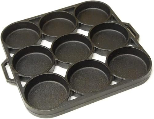 King Kooker Model CI9BPSA Cast Iron Seasoned Biscuit Pan - 9 Impressions
