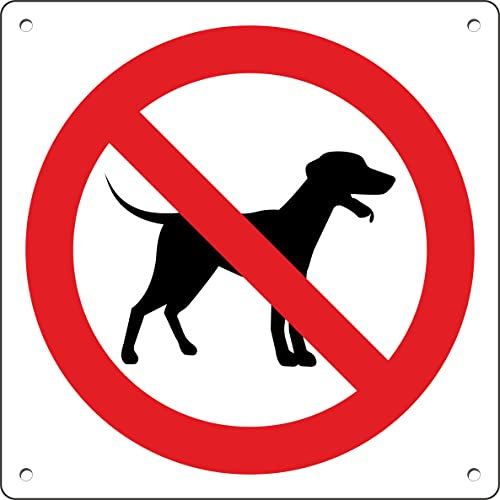 Pubblimania Prohibición de entrada para perros | 20 x 20 cm cartel de aluminio metal para exterior e interior, grosor 3 mm (prohibición entrada perros)