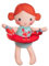 Lilliputiens - Poupée de bain Axelle avec bouée crabe - Jouet interactif pour le bain avec bouée amovible en forme de crabe - Stimule l’imagination - Séchage rapide - Idéal bain - dès 9 mois - 83425