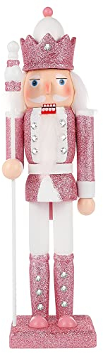 Didiseaon Soldat Casse-Noisette Figurine 9cm Rose Casse-Noisette en Bois Ornement pour de Statuette de noël à Collectionner Faveurs Traditionnelles Noël Décoration Table