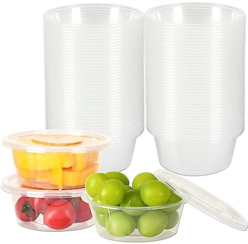 Augshy Slime Containers Small Plastic Containers with Lids 8oz 40 Pack Slime Containers with Lids£¬Containers for Slime Foam Ball Storage, Translucent