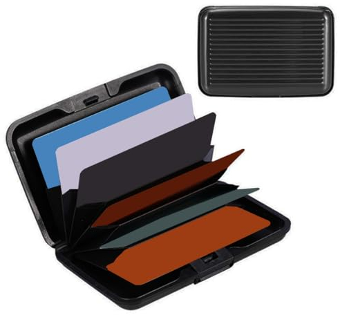 PLABBDPL Mini Porte Cartes de crédit Protection pour Cartes de Visite en métal, Crédit Portefeuille Blocage RFID, Porte Carte bancaire Rigide Anti piratage RFID en Aluminium, pour Homme Femme