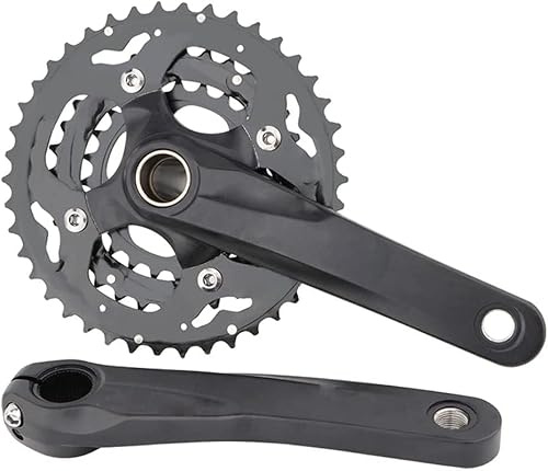 LSSEDA Juego de Brazo de manivela de Bicicleta, Plato, Plato Integrado Hueco Plato de Bicicleta de 42/32/24 Dientes Plato de Bicicleta de montaña Plato de 27/30 velocidades Plato de Tres velocidades