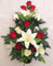 Grave Pot Arrangement Artificial Rose Lily Silk Flower Flat Back Memorial 12