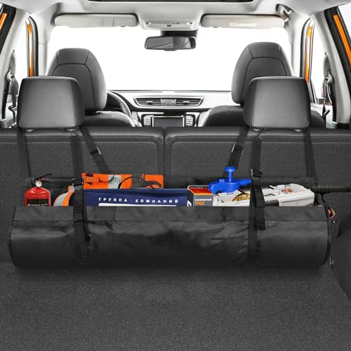 AiQInu Organisateur Voiture, Pliable Siège Arrière Suspendu Organisateur,Rangement Voiture de 1680D Tissu Oxford Sacs de Stockage de Grande Capacité de Voiture, SUVs, Camions et Vans