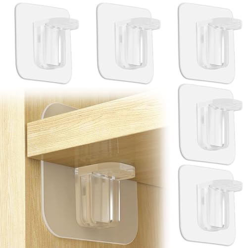 30 Stück selbstklebende Regalhalterungen, stanzfrei, verstärktes Design, Regalstützen, Heringe für Regale, Küchenschrank, Bücherschrank