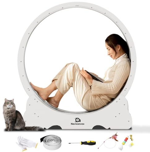 Naviconvex katzenlaufrad Übergroßes Katzenrad laufrad Katze Laufen super leise Katzen laufrad laufrad für Katzen laufrad Katze katzenrad Laufrad Katze elfenbeinweiß