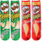 ACTOYS Lustige Socken, 2 Paar Witzige Socken,Fun Socks Kids,VerrückteSocken Damen Herren,Funny Oddsocks als Fast Food Geschenke,Einheitsgrösse 40 cm,Doppelseitig Bedrucktes Muster