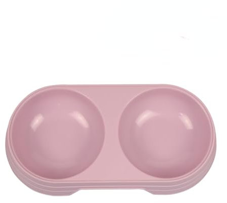 MEETSTARS Pet double bowl easy to clean round cat bowl plastic thickened food bowl pet bowl anti-spill dog bowl (purple)
