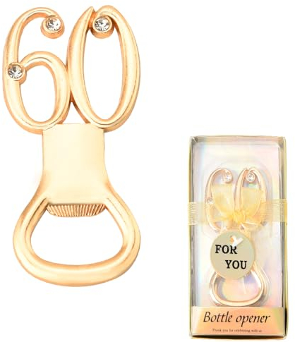 Guqqeuc 60th Birthday Favors Beer Bottle Opener for 60th Wedding Anniversary Party Favors 60 Years Old Gifts for Grandpa Grandma Happy 60yr Old Bday Gifts for Dad Mom