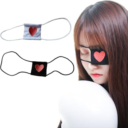 Generic Cosplay Eye Patch 2pcs/Set Anime Single Eye Maske Herzform Elastizierende Augen Patch Für Rollenspiele Kostüme Karneval Party Outfit