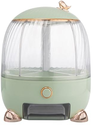 Dispensador de alimentos giratorio de 360° con tapa y asa, contenedor de almacenamiento de dispensador de arroz giratorio de 5 rejillas, cubo de arroz de encimera para granos secos, frijoles, cereal