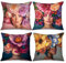 Tucocoo 4 Stück Bunte modische Kissenbezüge, quadratisch, 45 x 45 cm, Schönheits-Kissenbezüge, dekorativ, moderner Blumenkopf-Frauenkissenbezug für Sofa, Couch, Auto, Überwurf-Kissenbezüge