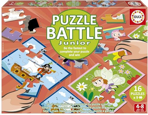 Educa - Puzzle Battle Verschiedenes. Eine authentische Schlacht der Stücke | Seien Sie der Erste, der Ihr Puzzle vervollständigt, um der Gewinner zu Werden. Ab 4 Jahren (20118)