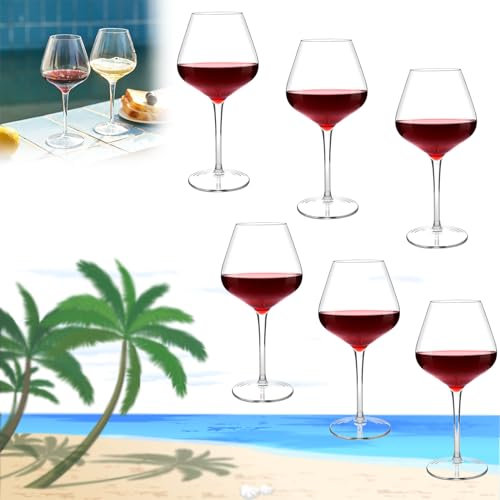 Floating Wine Glass, Schwimmende Weinglaser,Schwimmendes Glas,weingläser Kunststoff,Camping Weingläser,Unzerbrechliche Rotweingläser,Schwimmende Weingläser Für Pool,Schwimmender Becher Mit Stiel-6pcs