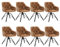 WOLTU Esszimmerstühle drehbar 8er Set, Armlehnstühl 360° drehbar, Essstühl, Küchenstühl, Polsterstühl, Armlehnstühl, für Esszimmer, Wohnzimmer mit Metallbeinen Kunstlederbezug, Hellbraun EZS61hbr-8